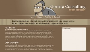 Gorirra Wireframe - about page