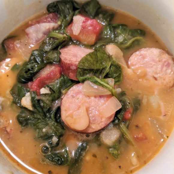 White beans with spinach & sausage