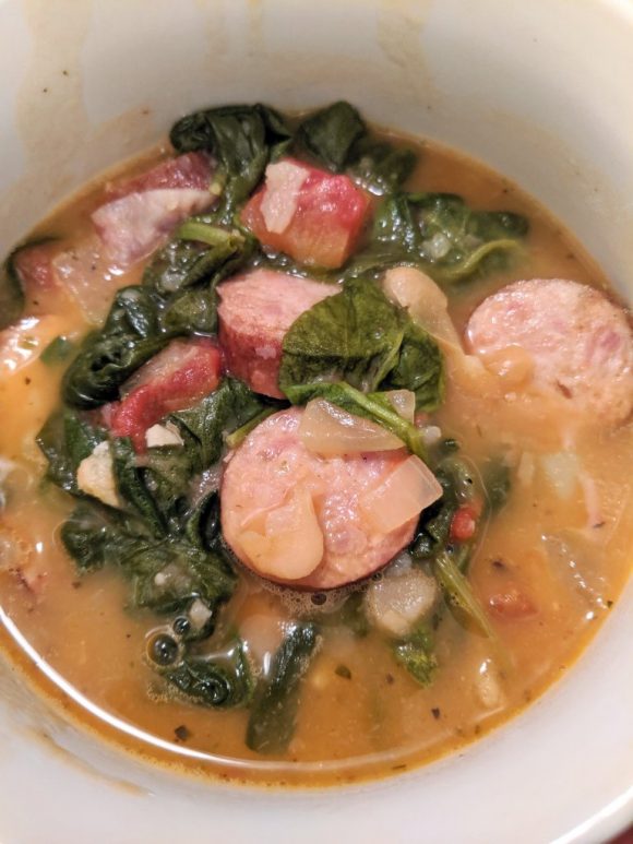 White beans with spinach & sausage